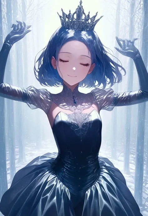  1 girl, ( translucent glass body with glass crown:1.2),Translucent Arms , (Glass Doll), (translucent glass face :1.3), (Ballet), white_background,  wearing a glass leotard, ( flat chest),  is wearing a glass skirt,  wear a glass crown,  smiles,  close eye...