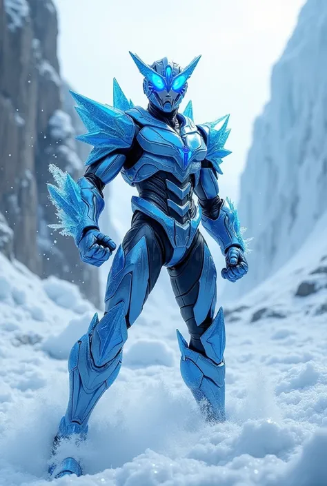 Blue kamen rider kabuto with ice power