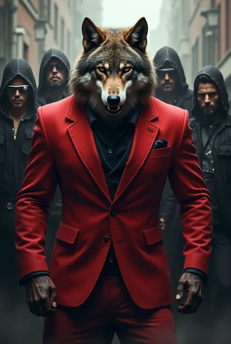 Can you make wolf animal with red suit with a mob group 