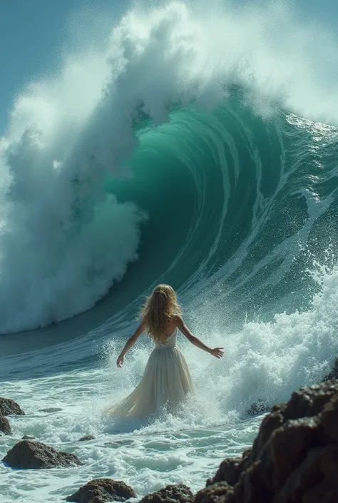 Raises with a powerful wave
He is a beautiful princess
And she throws her overboard
Into the incoming wave