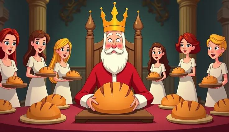 The first test is the best bread

The king ordered, each bride must bake bread. Whose bread will be best,

There will be a win. (animation cartoon