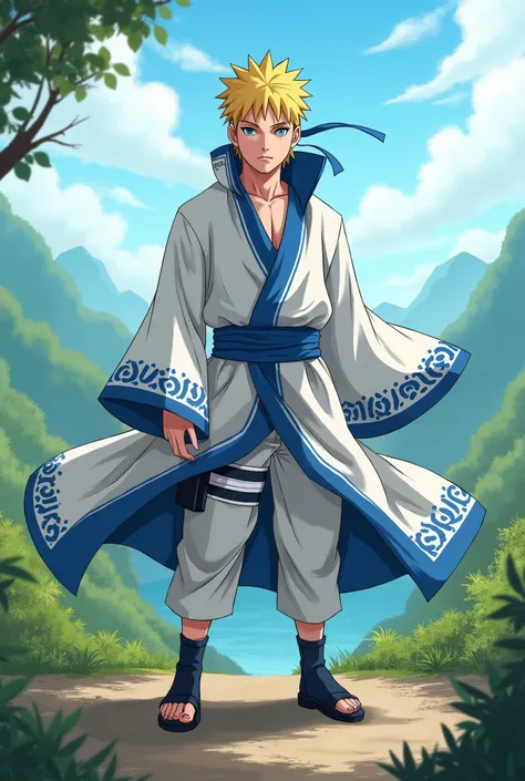 Naruto with white-blue tunic
