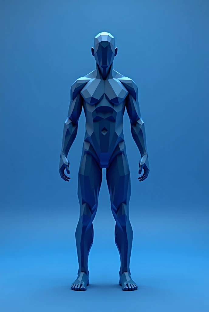 human ney made from low poly in dark blue color