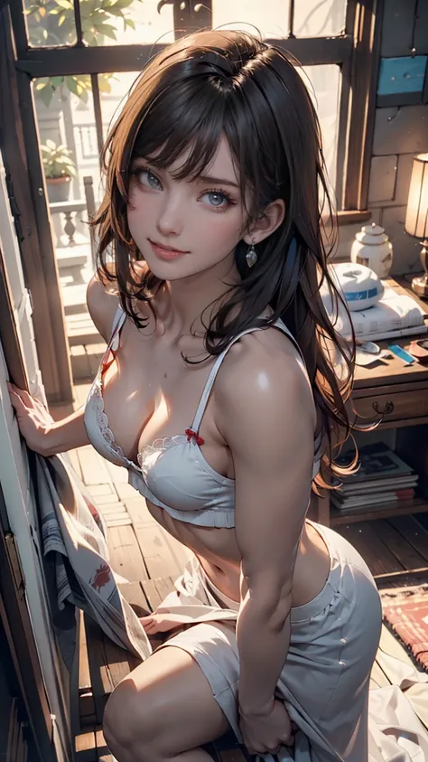 ( Software),  Masterpiece,  top quality, High resolution 64k, Professional artwork,  famous works of art , clean,  Cinematic Lighting,  beautiful eyes +  Details,  beautiful hair +  Details, (  the body of a sexy cute young woman watching the viewers :1.4)...