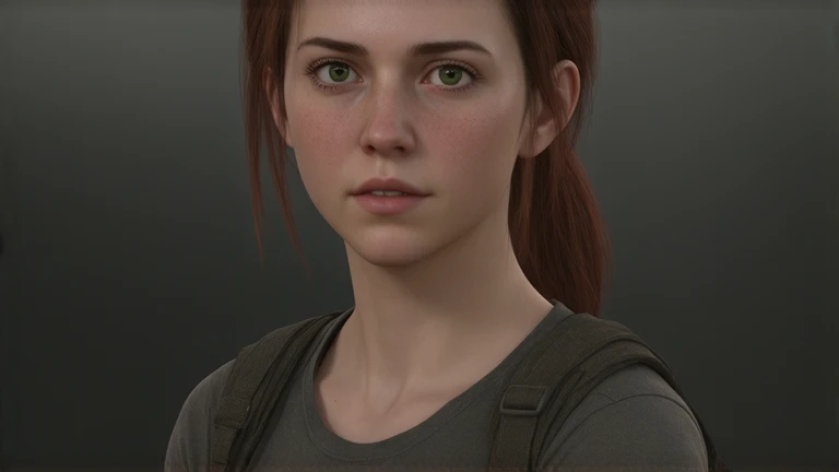 Ellie from The Last Of Us Part 1 gameplay ( Thumbnail), beautiful body structure.