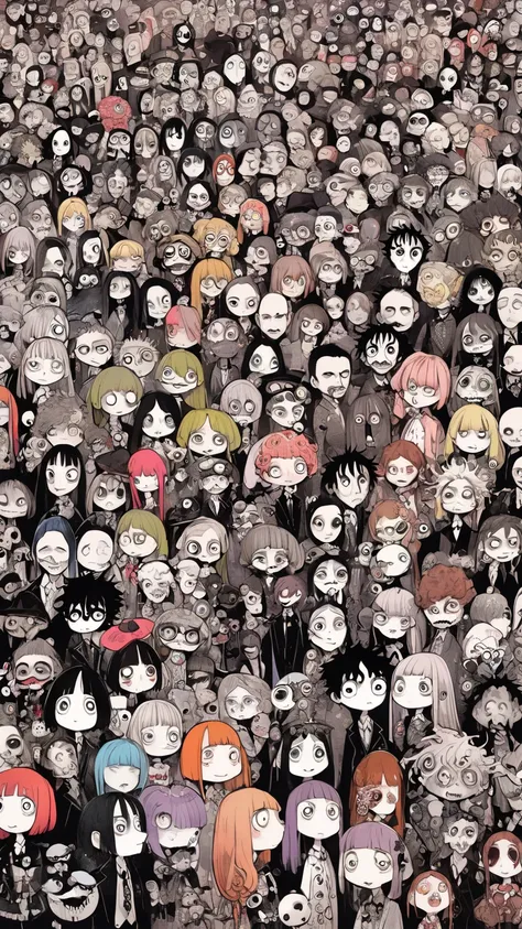    Tim Burton's style、Sea of soda,  funny people ,