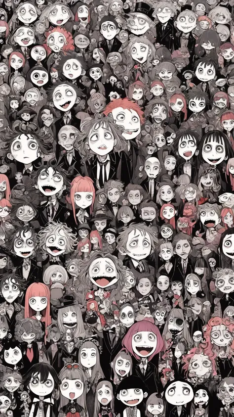    Tim Burton's style、Sea of soda,  funny people ,