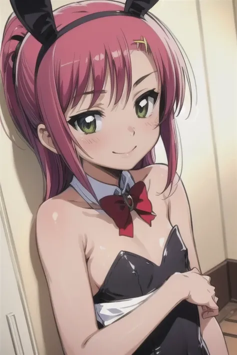 Katsura Hinagiku,Hayate no Gotoku, girl 、One person、pink hair, small breasts、best quality,seductive smile,playboy bunny