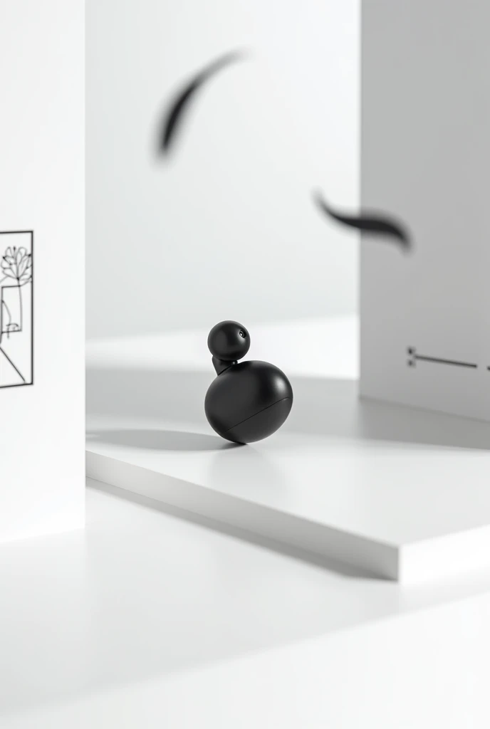 Black earpod in a white theme but with some black elements a decoration