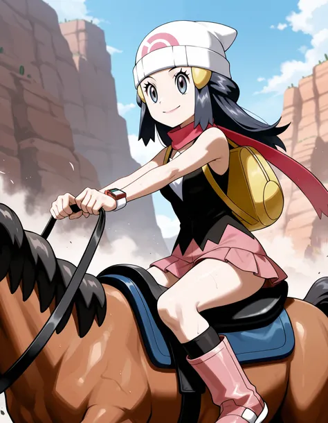 Hikari/Dawn from Pokemon, fourteen years oId, BREAK, masterpiece, best quality, (amazing quality), very aesthetic, absurdres, newest,highly detailed,high-resolution,close-up portrait,female,woman,(smile),(hikari/dawn:1.2),pokemon diamond pearl,adult young ...