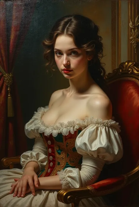 A painting of a woman in solitude moment, baroque inspired