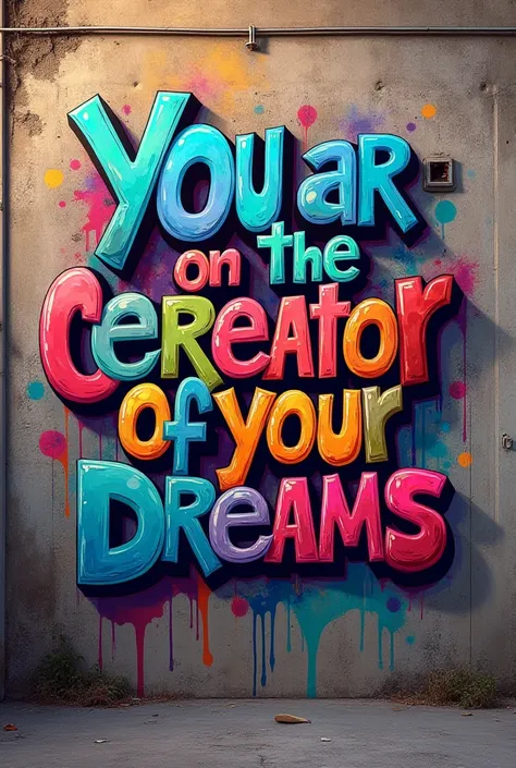 Graffity wall letter "You are the creator of your dreams" 