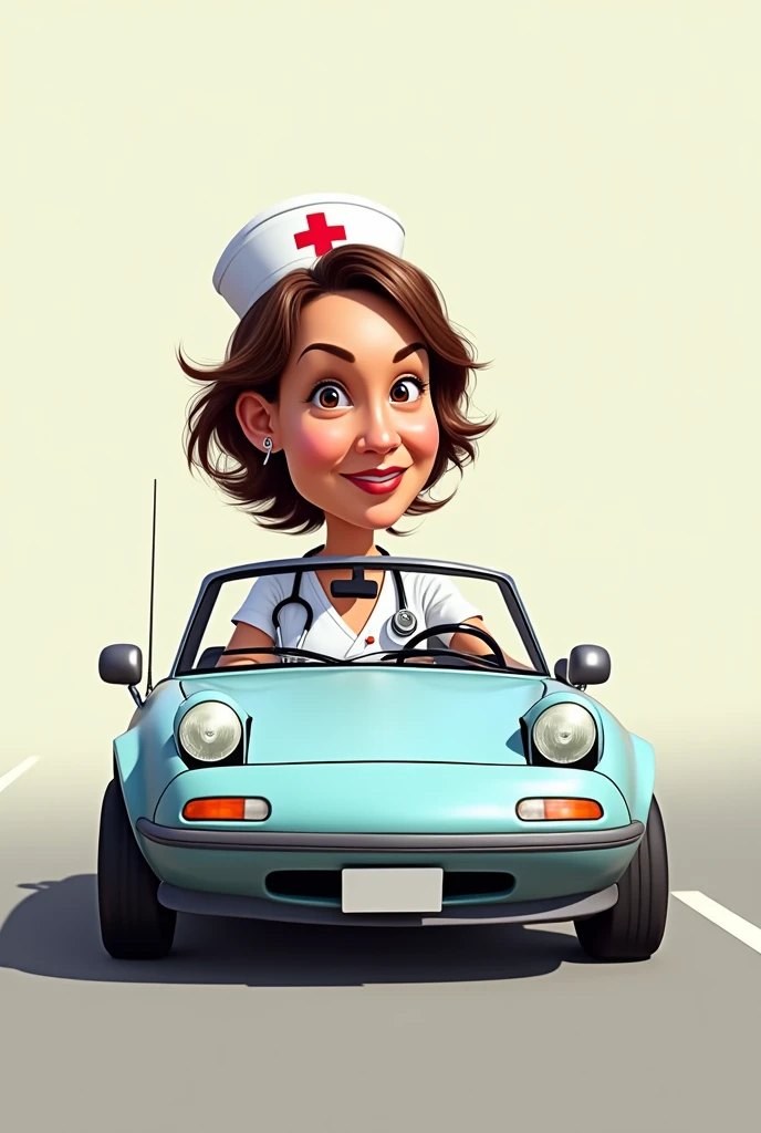 An mx5 NA driven by a nurse, caricature type 