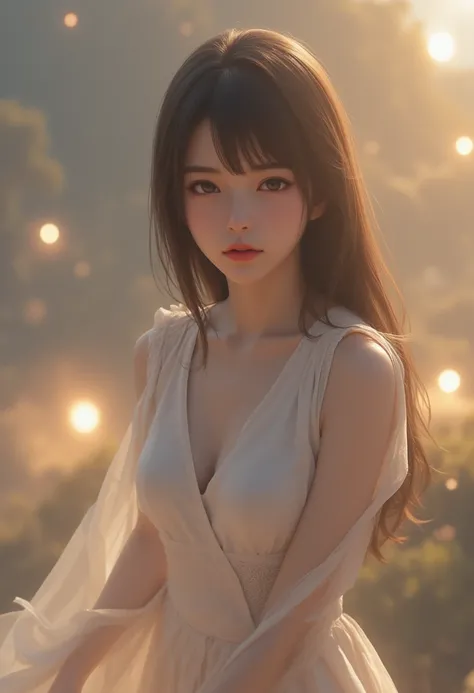 Realism, １ Long-Haired Japanese Women, The summer that was too exciting is a mirage, cinematic lighting, glowing light, 8k, UHD, super detail, best quality,  highres, masterpiece