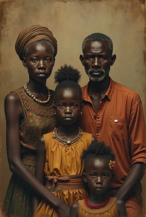 13. A faded african family portrait where one person is vanishing.
