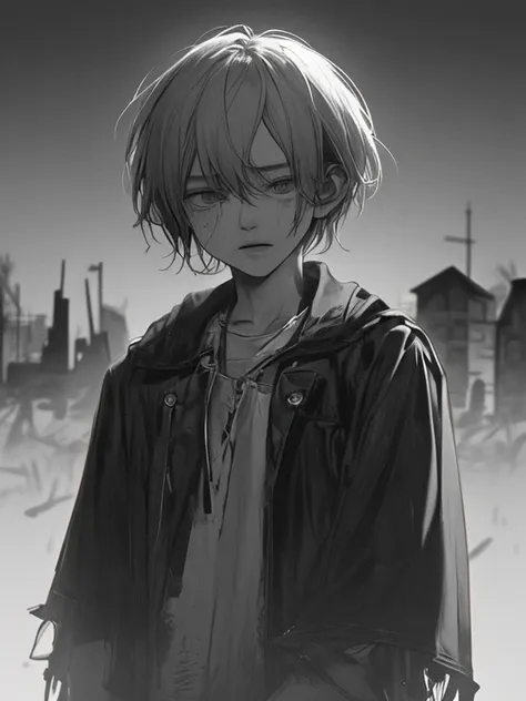 graveyard background 、 black and white、barren land、end of the century、 high resolution, masterpiece, 最high quality, high quality, quality, 高級な椅子に座る boy s、black and white background 、 boy s、 Street Fashion、 odd-eye、 boy s、 boy s、 boy s、
Standing alone in a ...