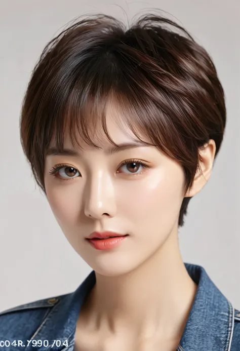 (Delicate illustrations:1.4)、(masterpiece:1.0)、(Best Quality:1.4)、(Ultra-high resolution:1.2)、(Photorealistic:1.4)、(In 8K、Live Shooting:1.2)、(Soft Focus:1.4)、(20 years old:1.3)、(Sharp Focus:1.4)、One beautiful woman、Short Hair、