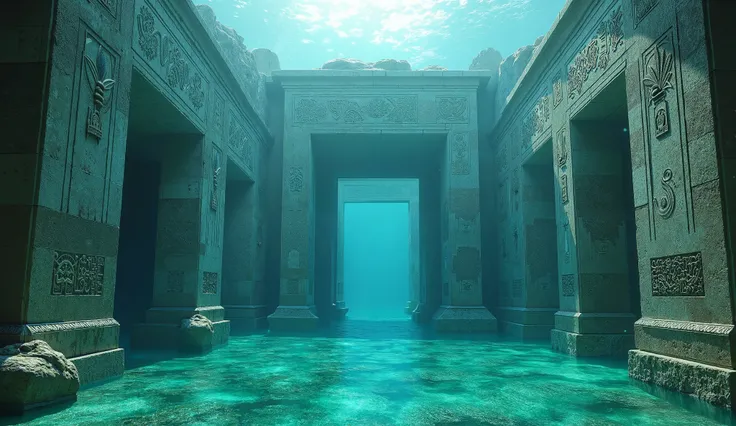 masterpiece, best quality, cinematic photo of Atlantis new walls above the water, hires