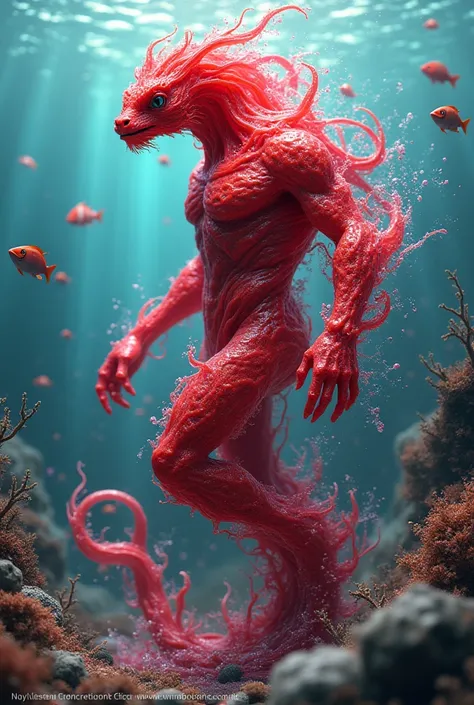 mascot, Living seawater , in red color