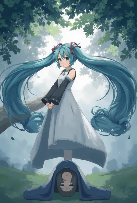 (Masterpiece、 top quality、 top quality、 Official Art、  beautiful and beautiful  :1.2)、( one girl:1.3) Hatsune Miku、 twin tails, beautiful breasts,   Highly Detailed Depiction of a Young Asian Woman ,  The Pale  ,   The Graceful Character  ,  Gives Her An A...