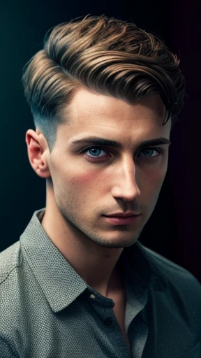  One of Abramowicz men's short hair focuses on his face and color photo 