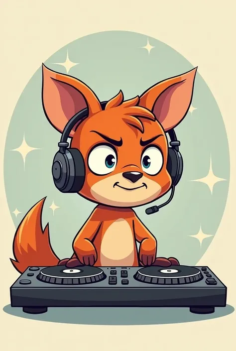  Picture of a cartoon of an animal disc jockey ,  funny but with a cynical and indifferent physiognomy .  What can be a good meme .  This image should be simple with very few details and few colors.