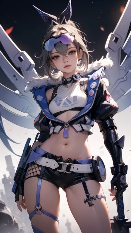  top quality 、 masterpiece、 Ultra HD、 Arad woman wearing futuristic suit，With wings and a sword,  girl in mecha cyber armor, 赛博朋克cartoon女孩机甲, 与有机体混合的cartoon,  Mechanical Valkyrie Girl , 完美的cartoon生化人女性,  cute girl, Female Mecha, Simple futuristic electroni...