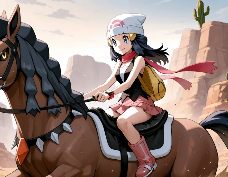Hikari/Dawn from Pokemon, fourteen years oId, BREAK, masterpiece, best quality, (amazing quality), very aesthetic, absurdres, newest,highly detailed,high-resolution,close-up portrait,female,woman,(smile),(hikari/dawn:1.2),pokemon diamond pearl,adult young ...