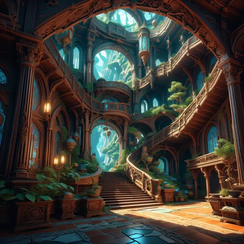 【8k, UHD, [Hall,   intricate details  , photo,

 Ethereal Bounty,  Mysterious Beauty . Serene Perception .

 Surreal Harmony . 

