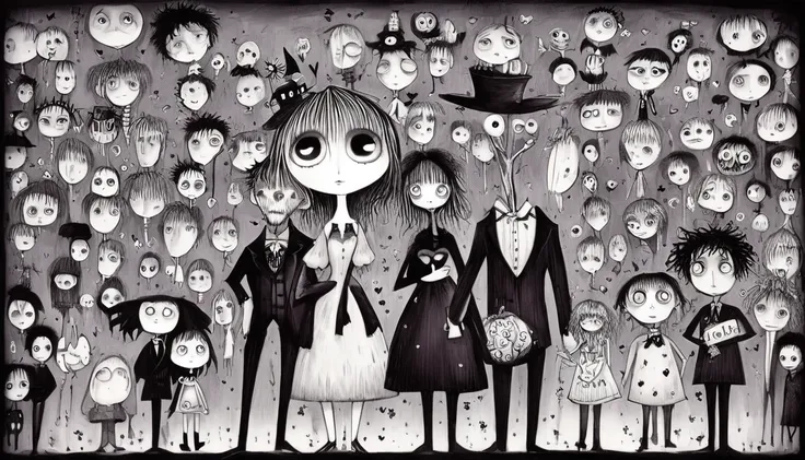     Tim Burton's style、People in love 