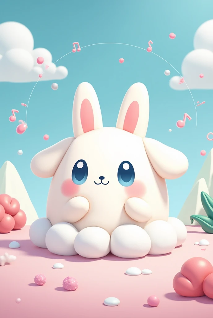 Create an image of Cinnamoroll with references to Duki