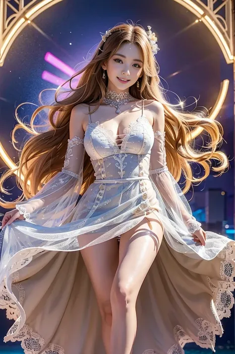   Beautiful Virtual Idols   ,   Detailed Digital Avatars   ,   Bright Holographic Figure , Clear Glowing Skin   ,    detailed facial features pointing towards the crotch  , ,  charming smile , Delicate expression,     ,    Elegant Poses   ,   Surreal Futur...