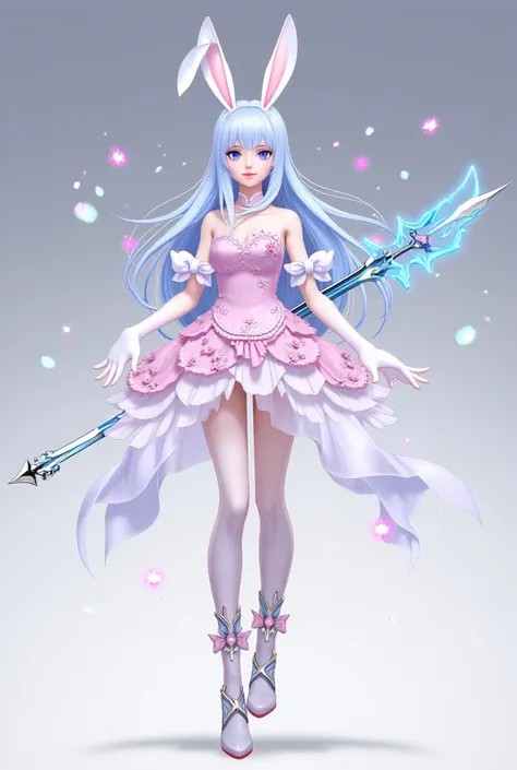 
## Character Design: Lam Ngân Tinh Nữ

**Style:** A fusion of modern and classic elements with an ethereal appeal.

---

### 1. Outfit
- **Modern Ao Dai:** Soft pink with blue hues featuring layered skirts with butterfly and spring flower motifs, emitting...