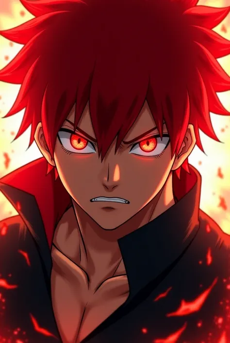 Naruto screencap of a male With red hair and sharigan