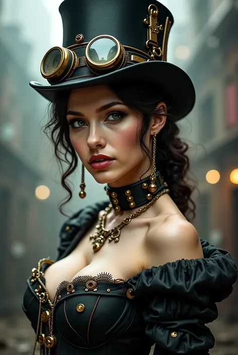 Sexy steampunk girl top-hat