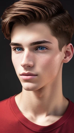  A perfect 20-year-old male Blumenthal Man focuses on the face and color photo 