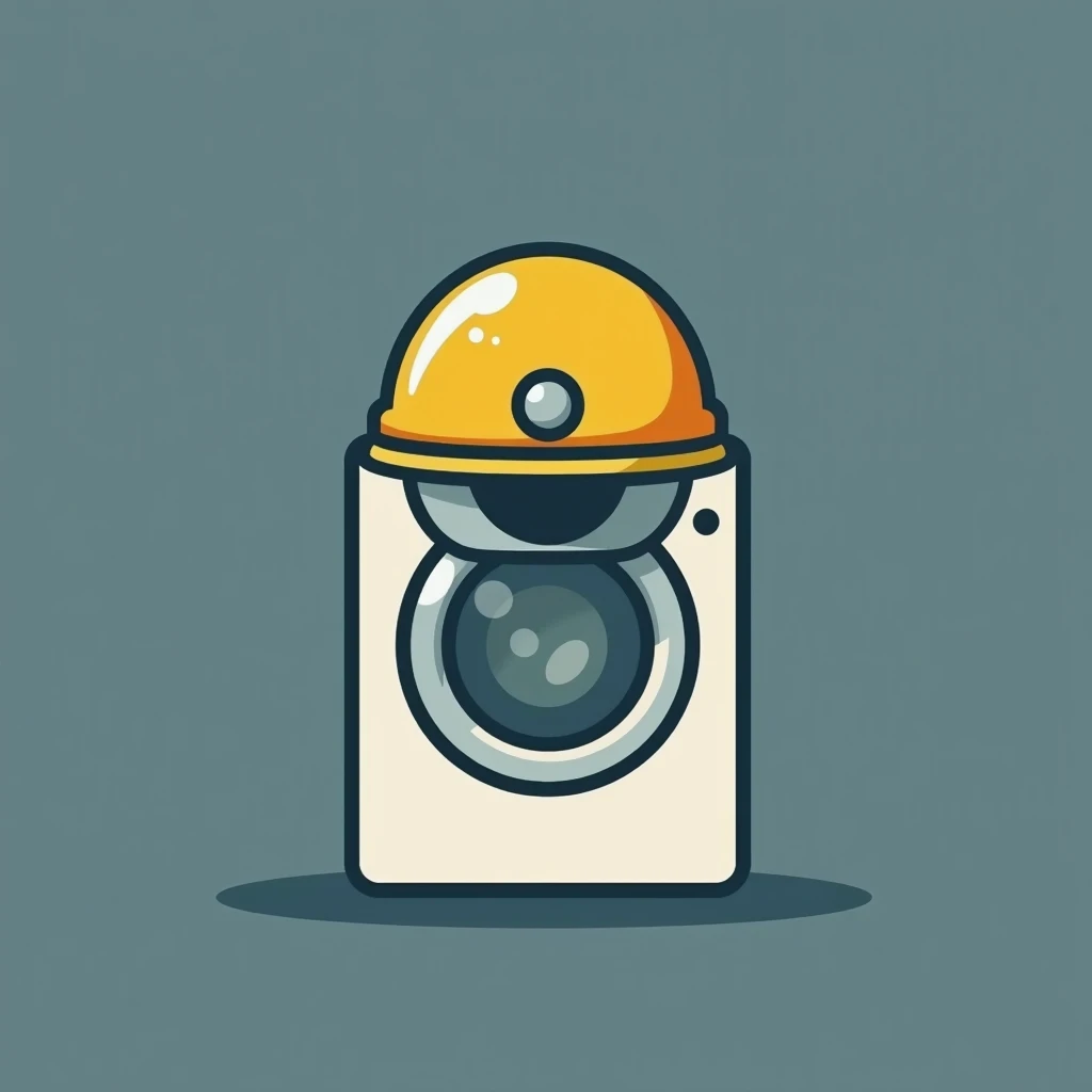  washing machine :  Simple and stylized design of the machine ,  with geometric features that clearly identify .  It can only be the front part ,  with a visible cap .

 Carvoeiro Helmet :  Placed on the top of the machine ,  the helmet can be simple ,  wi...