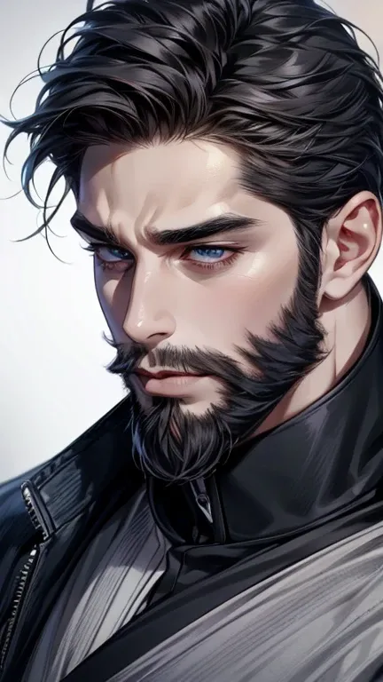 (  best quality,4K,8k,  highres,  masterpiece:1.2),  ultra-detailed  ,(realistic,photorealistic,photo-realistic:1.37),36-year-old man,3 day beard,cute anime ,Portraits,strong,Masculine,  dark hair,sharp jaw,    mesmerizing eyes    ,  perfectly combed hair,...