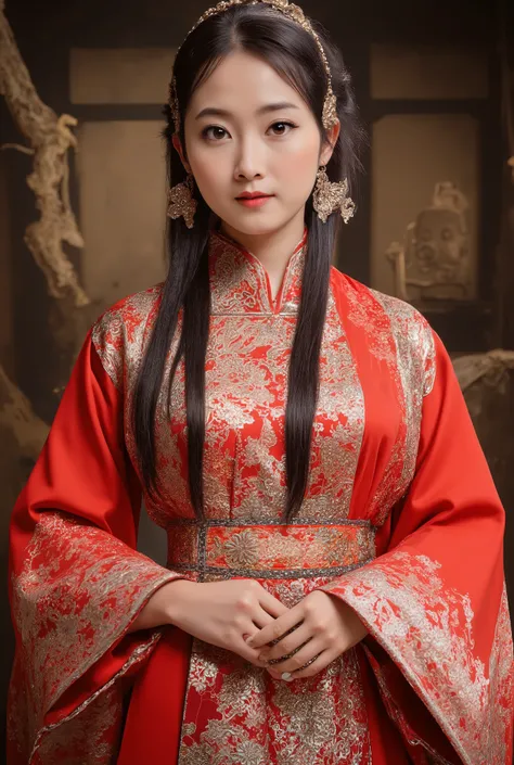   Beautiful Girls Wearing Antique Chinese Dresses  , Han Dynasty , Long hair, black,  close their eyes, Big eyes, round , white nose, Famous whites ,  Beautiful Antique Chinese Hair Accessories ,  Beautiful People Watching HD Sharp Images , very Long hairอ...