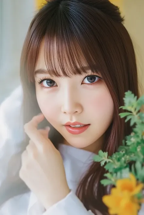 (8k,  Photorealistic,  RAW photos in the loop,  best image quality: 1.4),  Japanese high school girl in a bold position、 short bob、 super detailed face 、Attention to detail、double eyelids、 sharp concentration:1.2、 beautiful woman:1.4、 light brown hair 、 to...