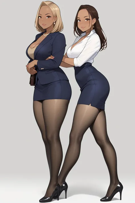 quality;{ Ultra-realistic,  high definition,  Details,  high resolution, 8k, Realistic color saturation , プロフェッショナルquality,  perfect contrast, (Light Gray Background:1.1), ( Correct Anatomy ), ( 18-year-old Beautiful Secretaries Standing Highlighting Their...