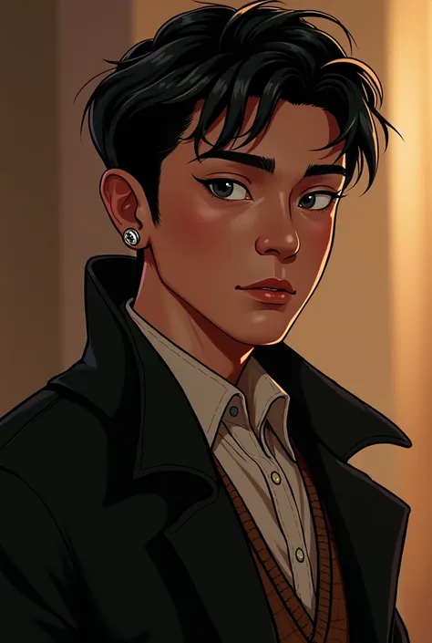  Lima — A stylish and popular playboy ,  always well-dressed and full of confidence .  He uses his charm and influence to open doors that others could not. he is short, Black hair and wears a sweater  