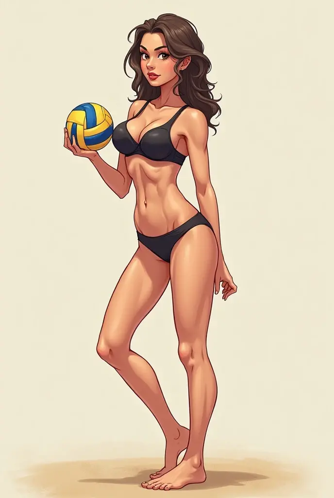 Milf morena,  ass,  with volleyball clothes, Hentai manga version