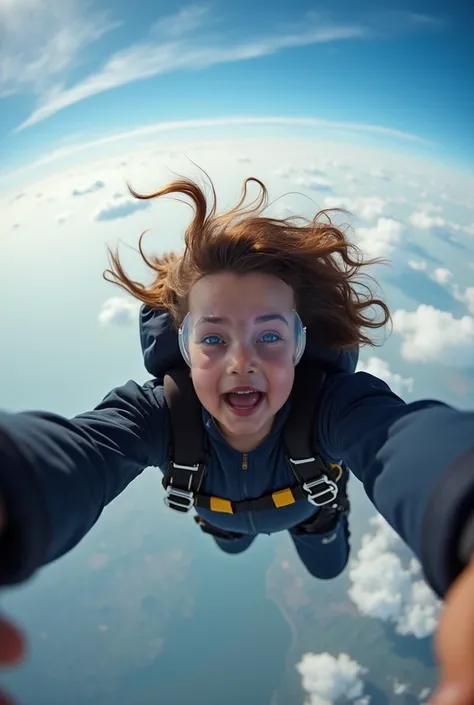 Selfie in free fall 