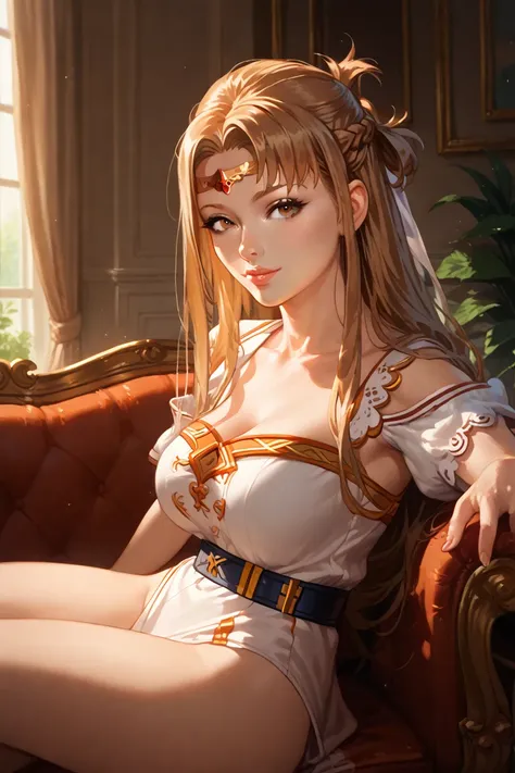  masterpiece, s upwardser detail,  High detail,  high quality,  sofa,  high resolution, 1080P, 8 k,  16k brown eyes very precise clothing keen eye rating_9, score_8_ upwards, score_7_ upwards, ((cowboy)) (( Forehead band )) detailed clothes beautiful kyoka...