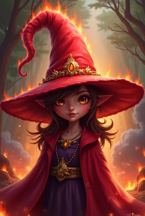 Ferumbras Hat Tibia in the color red, Mago Mago Mais Amigavel