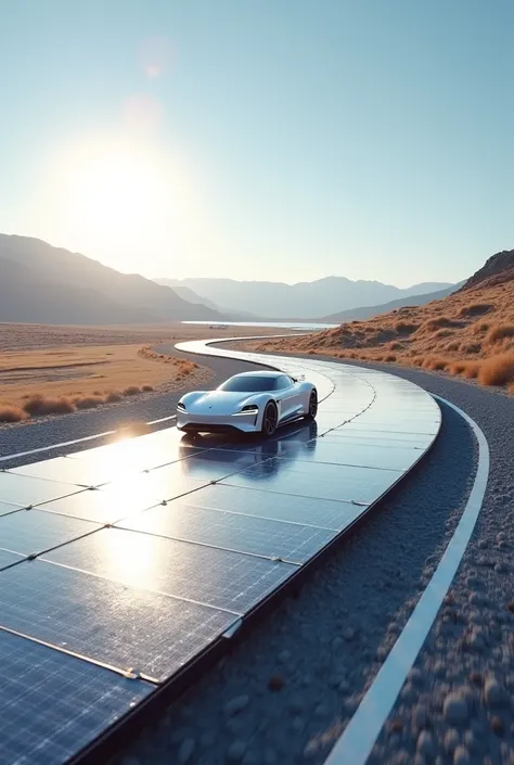 Create a track completely with solar panels that recharge a car