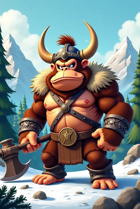 donkey kong vikingo caricatura 