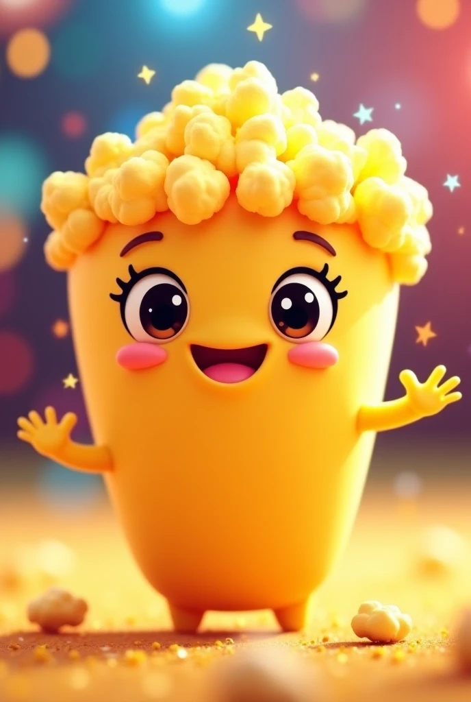 Cute happy popcorn