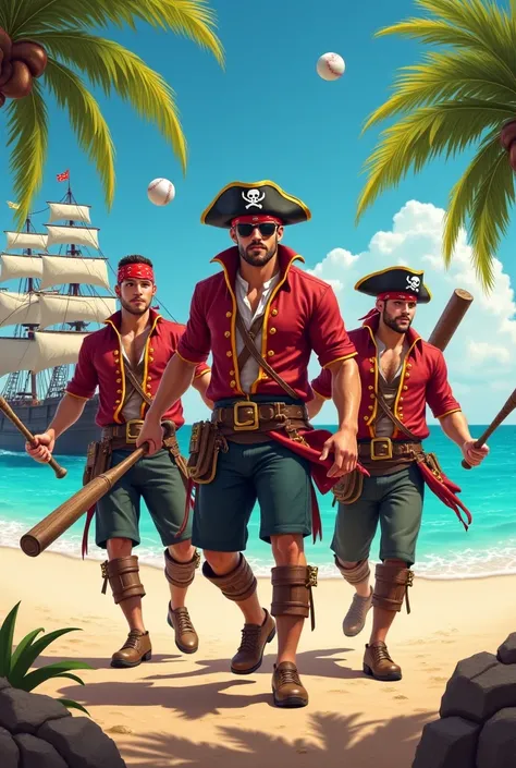 An image for a men's Softball team called "The Pirates of the Caribbean*